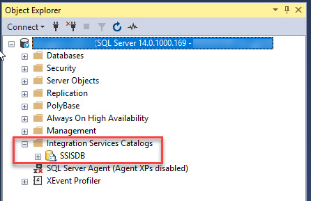 Find the SSISDB database in Object Explorer in SSMS