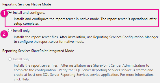 SSRS Native Mode Configuration