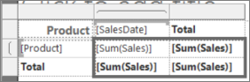 Screenshot showing how to select sum sales.