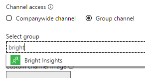 Group channel setting screenshot