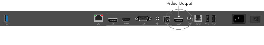 Illustration of video output port on 55" Surface Hub.