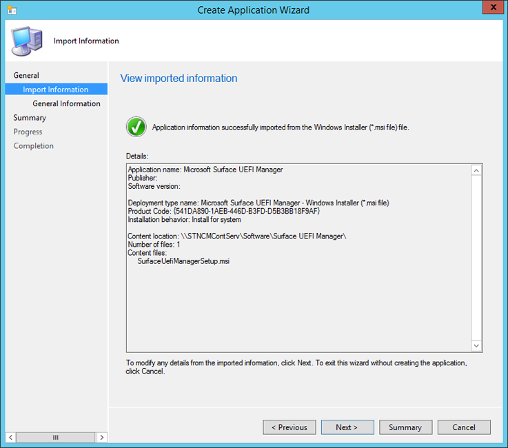 Information from Surface UEFI Manager setup is automatically parsed.