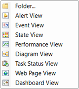 Screenshot showing icons associated with each view type.