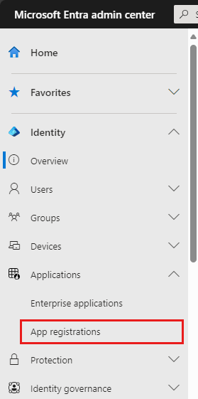 Screenshot that shows the Microsoft Entra selection in the Azure portal.