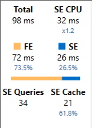 Screenshot of server timings in DAX Studio.