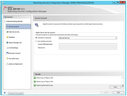 Change the Report Server Service Account service to use Network Service in the Reporting Services Configuration Manager.