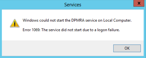 Error ID 1069 The service did not start due to a logon failure.