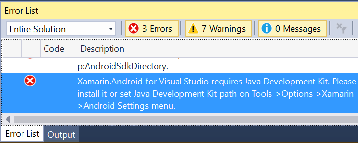 Screenshot of the error message dialog box.