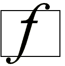 A script f glyph with ascender and descender outside the em square