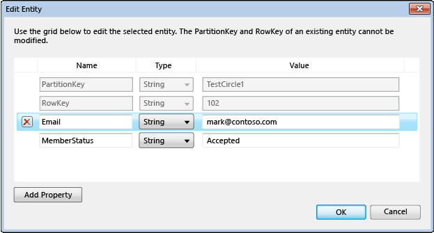 Add or edit a table entity