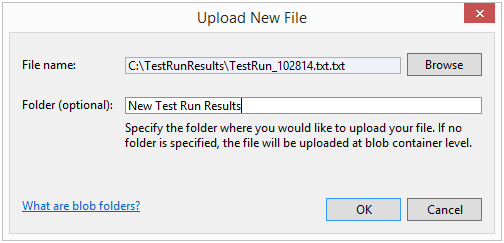 Uploading a file into a blob folder