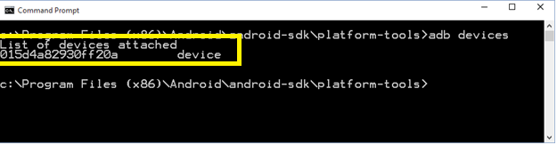 Viewing your device using the Android Debug Bridge