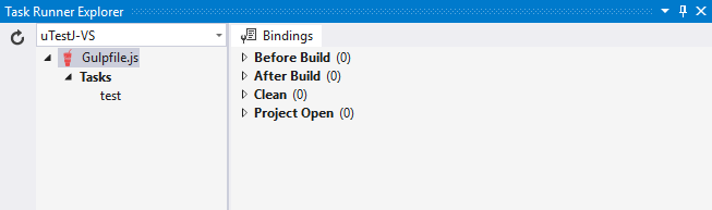 Visual Studio's Task Runner Explorer showing gulp tasks