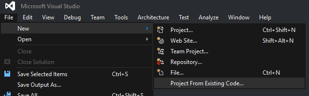 Add project from existing code