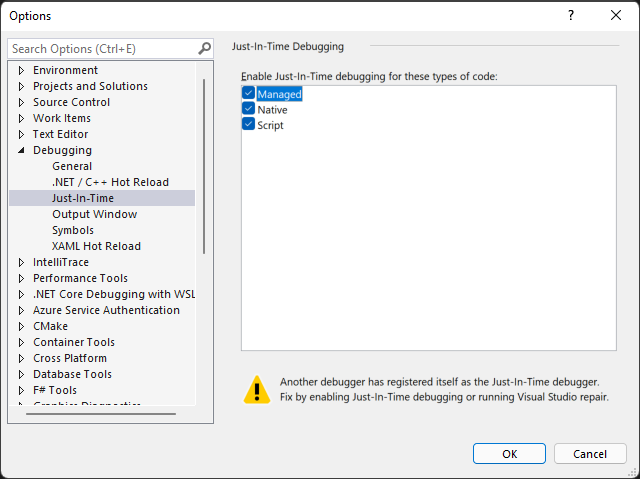 Jit debugging windows 10 how to disable