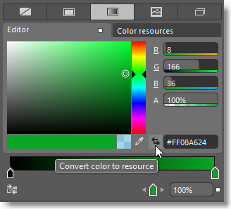 Convert color to resource button