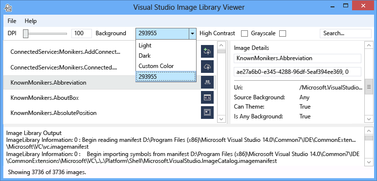 Image Library Viewer Custom Color