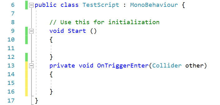 Screenshot of the Insert Unity message from IntelliSense in Visual Studio.