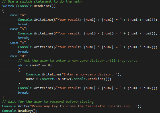 Readline int. Калькулятор консоль. Console readline c#. Калькулятор в консоли. Ввод с консоли c#.