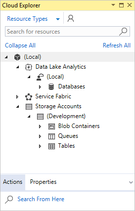 Screenshot of Cloud Explorer in Visual Studio.