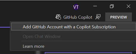 Screenshot of Copilot badge when Copilot is in an inactive state.