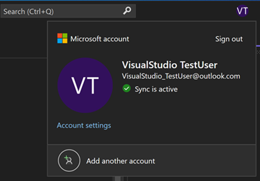 Currently logged in user in VS2019
