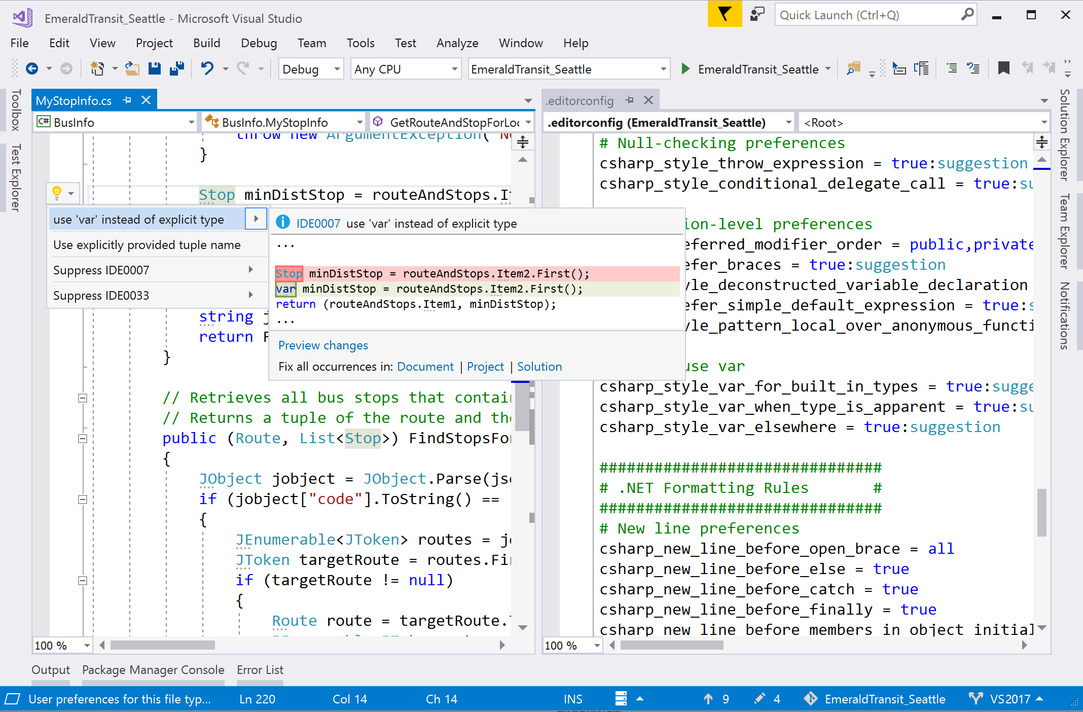 Code style enforcement in Visual Studio