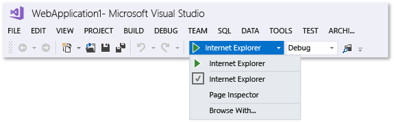 Select web browser debug options