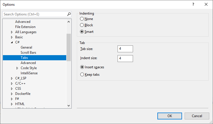 C# editor formatting options - Visual Studio (Windows) | Microsoft Docs