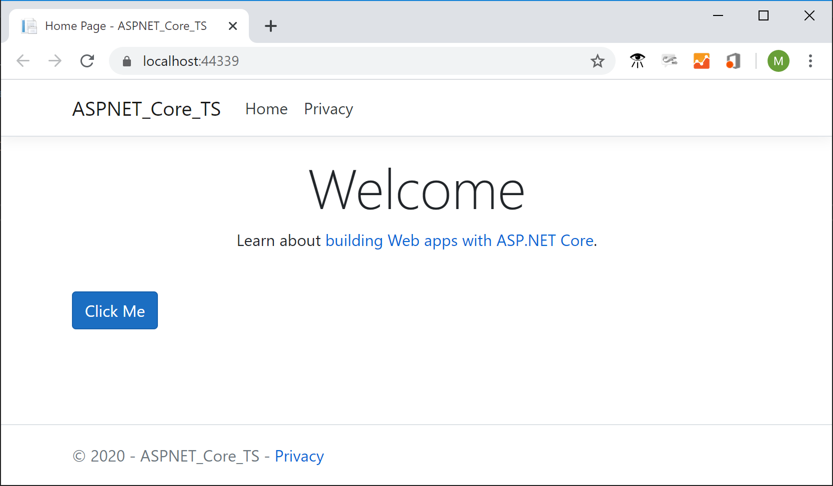 Create An Asp Net Core App With Typescript Visual Studio Windows Microsoft Docs