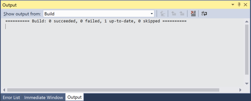 Output window in Visual Studio