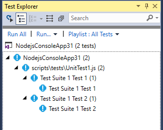 Screenshot of Test Explorer.