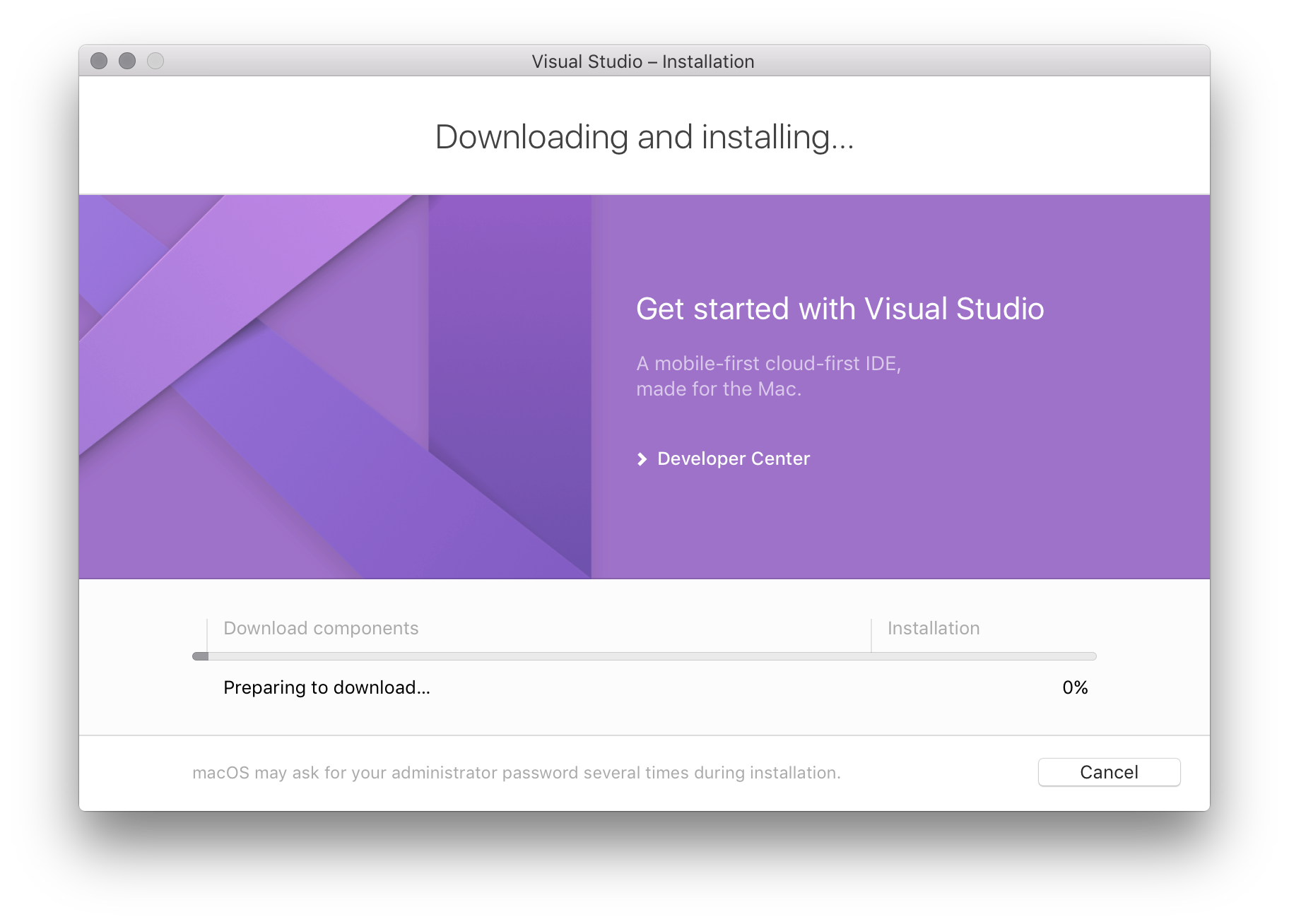 visual studio windows instance for mac