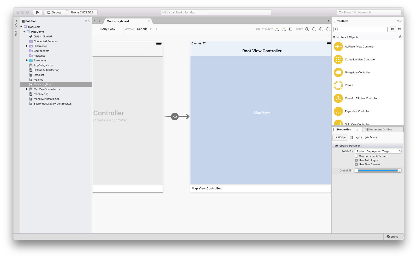 visual studio for mac create simple client app