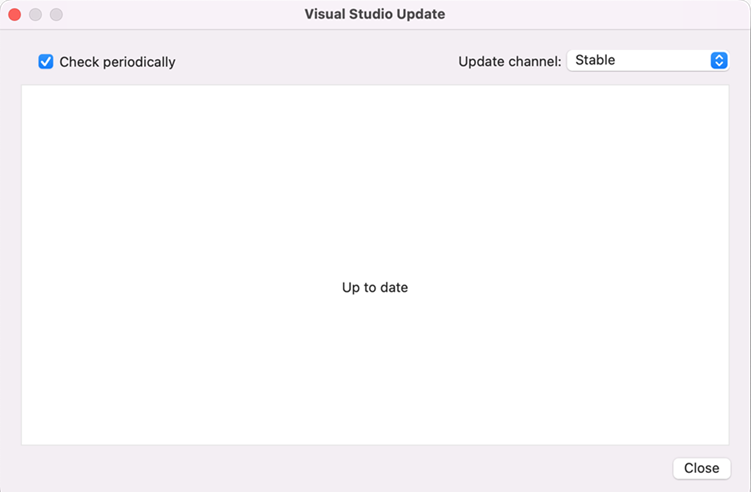 Screenshot of Visual Studio Update dialog box.
