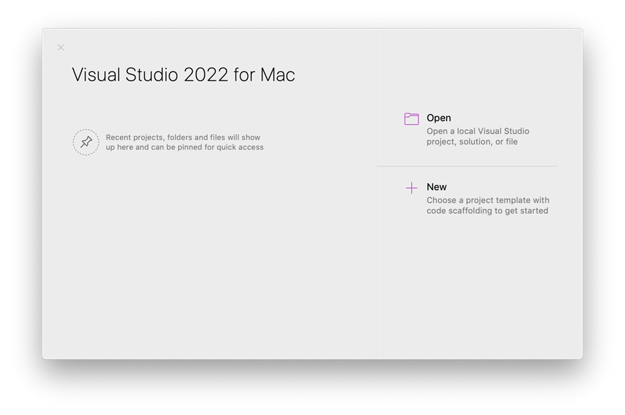 Visual Studio for Mac launches