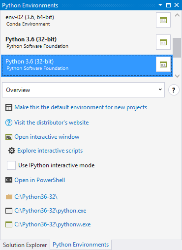 Visual studio python support