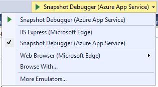 Start Snapshot Debugger for ASP.NET application