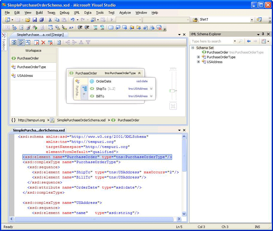 Xml Schema Designer Integration With Xml Editor Visual Studio Microsoft Docs