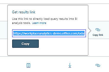 Copy a query's results link.