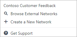 Screenshot of the settings menu for an external network.