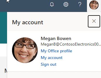  Screenshot of the Microsoft 365 profile picture.