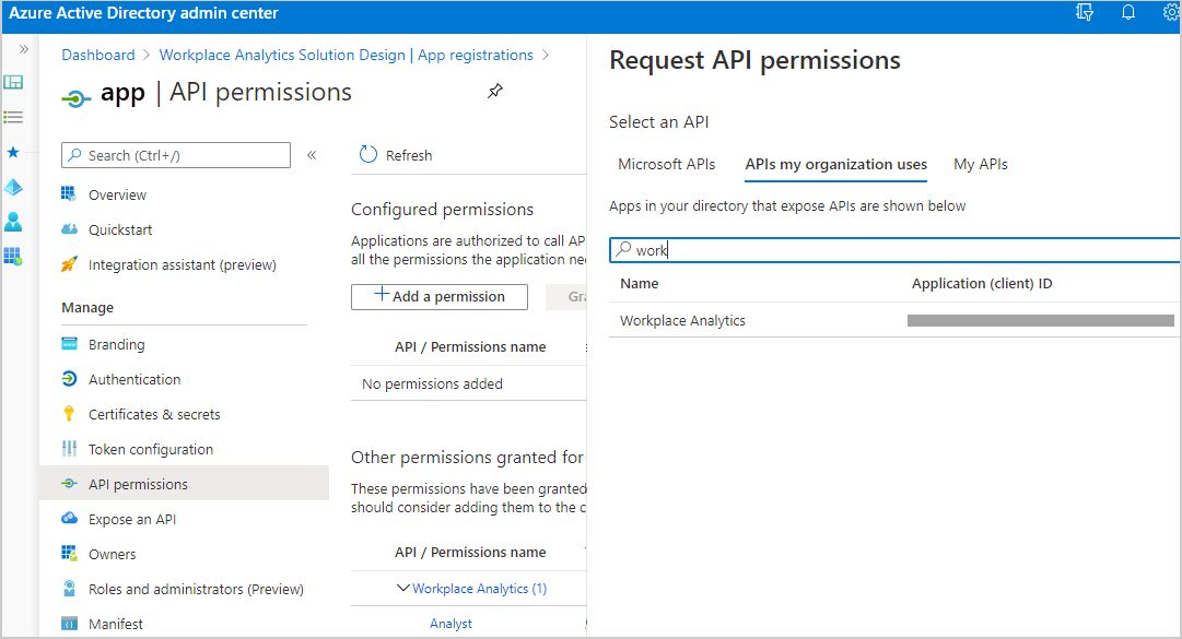 Screenshot that shows the app permissions screen.