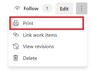 Screenshot of Printing a page action.