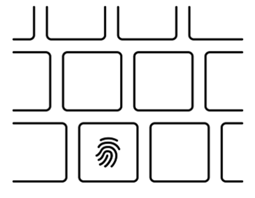 Keyboard with fingerprint reader on bottom row key