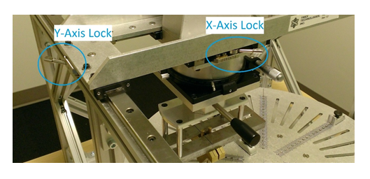 image from the linearity test for a windows precision touchpad device, showing the axis lock levers.