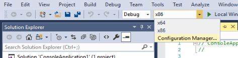 Selecting configuration manager from second dropdown on top toolbar.