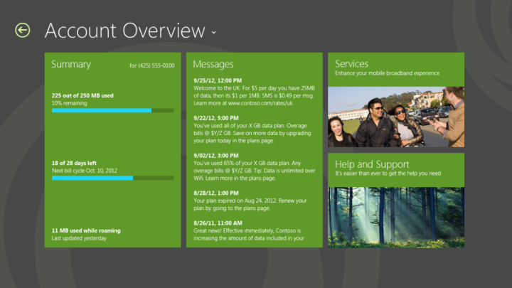 Account overview