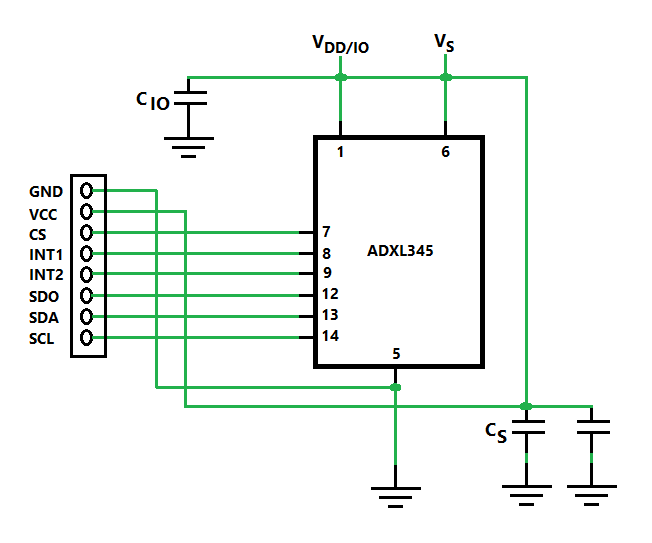 diagram of adxl345 breakout board without modifications.