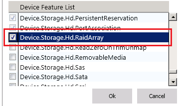 array feature selection